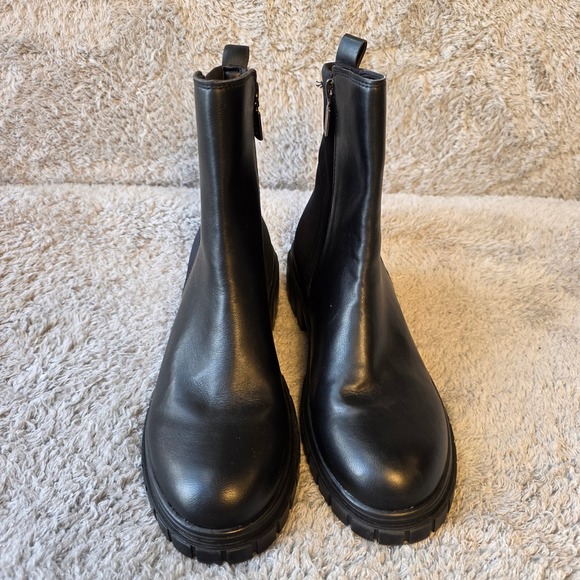 Blondo Prestly Waterproof Leather Ankle Boots Booties 10M Black Lug Sole NEW‎ - Picture 4 of 8